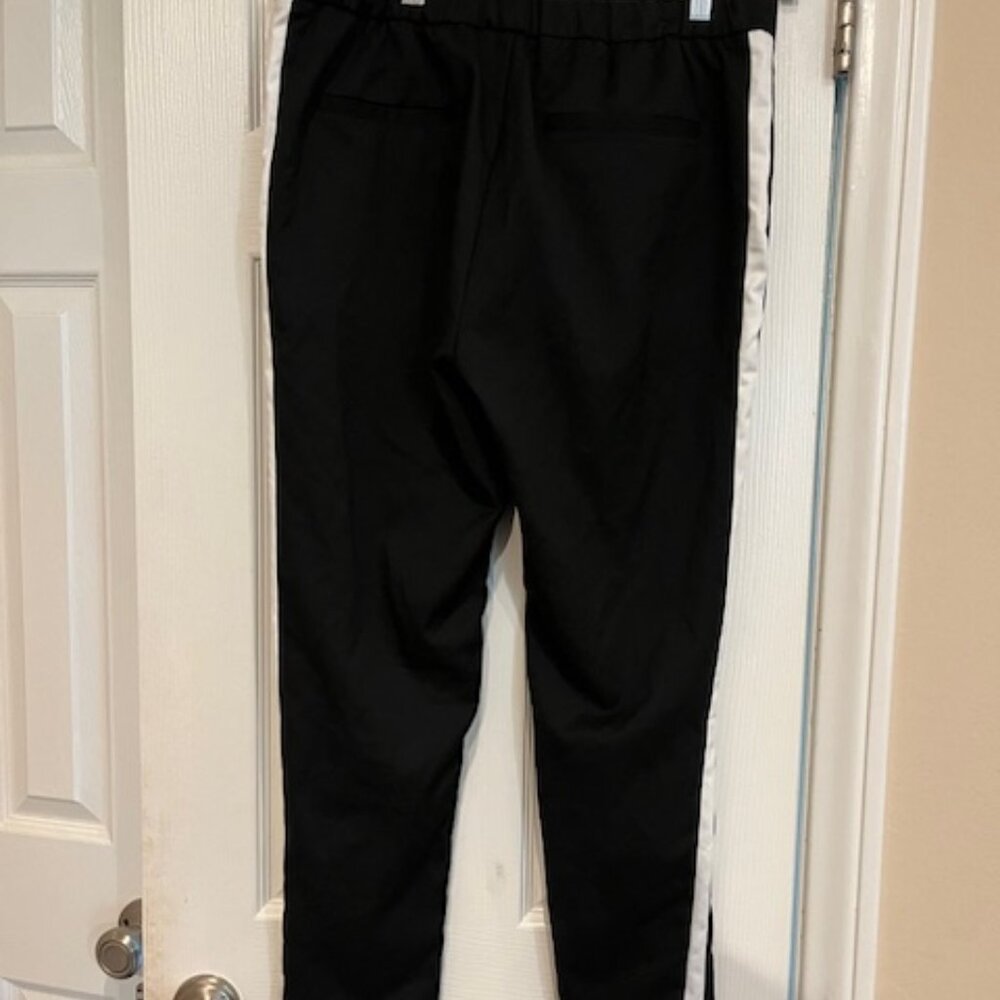 Zara man black pants with white stripe